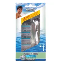 Wilkinson Quattro Titanium Sensitive maszynka do golenia z wymiennymi ostrzami + wkady 1 szt. + 4 szt.