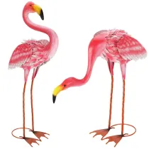 ProGarden Zestaw rowych flamingw do ogrodu