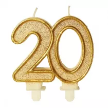 wieczka urodzinowa 20 zoty brokat