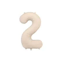 PartyDeco Balon foliowy 2 jasny be� 86cm