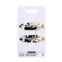 Sister Young Lily Makeup Hair Clips Set klipsy do wosw Black & White 2 szt.