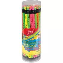 Easy Stationery Owek trjktny z gumk neon HB 48 szt.