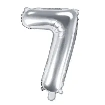 PartyDeco Balon foliowy Cyfra "7", 35cm, srebrny