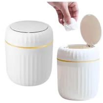 LeanToys Kosz Na �mieci Mini Otwierana Pokrywa bia�y