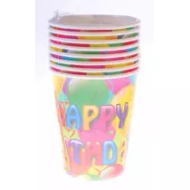 Arpex Kubki papierowe Urodziny Party Time DC8992 180 ml 8 szt.