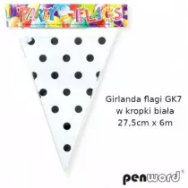 Penword Girlanda flagi w kropki bia�a 27.5cmx6m