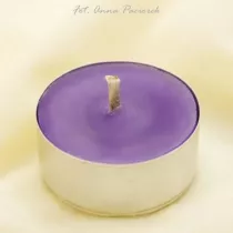 wieca tealight z wosku pszczelego - fioletowa