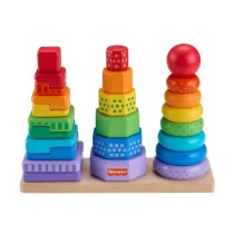 Fisher-Price. Drewniane piramidki Sorter ksztatw Mattel