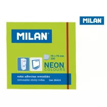 Milan Karteczki samoprzylepne neonowe zielone 76 x 76 mm 100 szt.