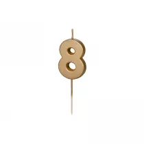 PartyDeco wieczka urodzinowa 8 zota 4.5cm