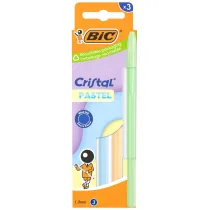 D�ugopis Cristal Pastel 1mm niebieski 3 szt BIC