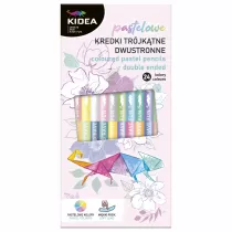 Derform Kredki trjktne dwustronne Pastel 24 kolorw 12 szt.