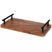 Excellent Houseware Taca drewniana z rczkami 30x15 cm