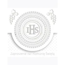 Zaproszenie kwadrat ZKW 120x120 Komunia zest. 57191 Dzieci�ce - Ch�opiec, Dziewczynka, Grafika, Religia, Srebrne, T�oczenie