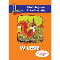 W lesie. Naklejam i koloruj�