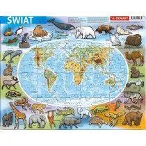 Puzzle ramkowe 72 el. Fizyczna mapa �wiata Demart