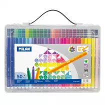 Milan Flamastry w plastikowej walizce 50 szt.