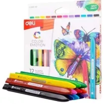 Deli Kredki tr�jk�tne plastik Color Emotio 12 szt.