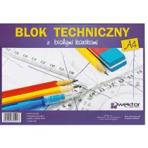 Blok techniczny a4 BIA�Y Wektor 10szt/opak