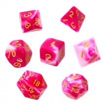 Komplet koci RPG - Dwukolorowe - Rowo-biae (zote cyfry) Rebel