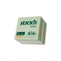 Stickn Notes kostka FSC 76X76mm pastel /ziel/r/nieb 400 kartek