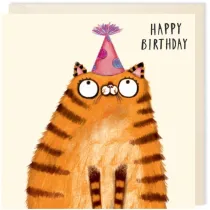 Karnet kwadrat 194 Urodziny Rudy kot