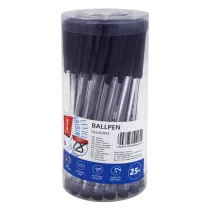 MemoBe Dugopis biurowy czarny tuba 25 szt.