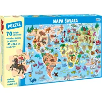 Puzzle 70 el. Mapa wiata Jako