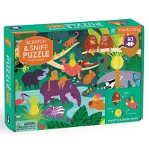 Puzzle sensoryczne z elementami zapachowymi Owocowa dungla 60 el. 4+ Mudpuppy