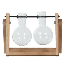Esschert Design Wazony kolby w drewnianym stojaku
