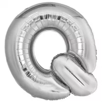 Amscan Balon foliowy litera Q srebrna 72x86cm