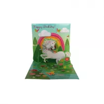 Kartka Urodzinowa 3D Dla Dziewczynki Jednoroce Unicorn