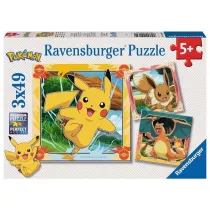 Puzzle 3x49 Pokemon Ravensburger