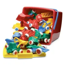 Pojazdy w wiaderku maxi. 18 element�w Viking Toys