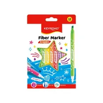 Flamastry KEYROAD Fiber Marker wymazywalne 12 kolorw