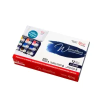 Farby akwarelowe w kostkach classic w metalowej kasetce 12 kolorw