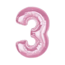 Godan Balon foliowy cyfra 3 jasnor�owa Smart 92cm