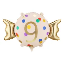 PartyDeco Balon foliowy Cukierek   9  , 61x37 cm, mix  1 op. / 1 szt.