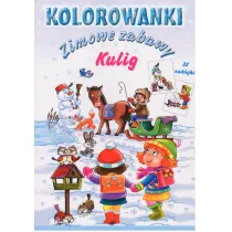 Zimowe zabawy. Kulig. Kolorowanki