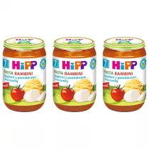 Hipp Pasta Bambini Spaghetti z pomidorami i mozzarell po 7. miesicu zestaw 3 x 220 g Bio