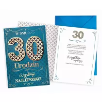 Kukartka Karnet Urodziny 30