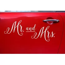 Naklejka lubna na samochd - Mr. and Mrs.