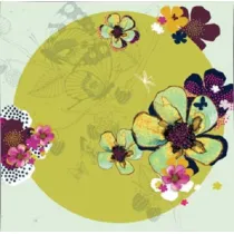 Clear Creations Karnet Kwiaty zielony Swarovski CL2912_BL