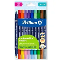 Herlitz Flamastry Colorella Twin dwustronne 10kol. PELIKAN