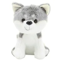 Wilk pluszowy bia�o-szary siedz�cy 20cm LeanToys