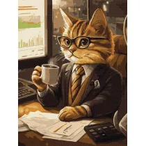 Ideyka Malowanie po numerach - Kot biznesmen 30x40cm