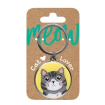 Be-Happy Gifts Brelok dla kociarzy - szary kot