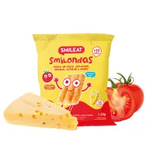 Smileat Smilondas, Chrupki z ciecierzycy, kukurydzy i soczewicy, pomidorowo-serowe 15 m+ 25 g Bio