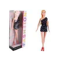 Lalka Beryl Fashion czarna sukienka z cekinami Pro Kids