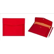 Teczka A4 z kieszonk nubuk czerwona